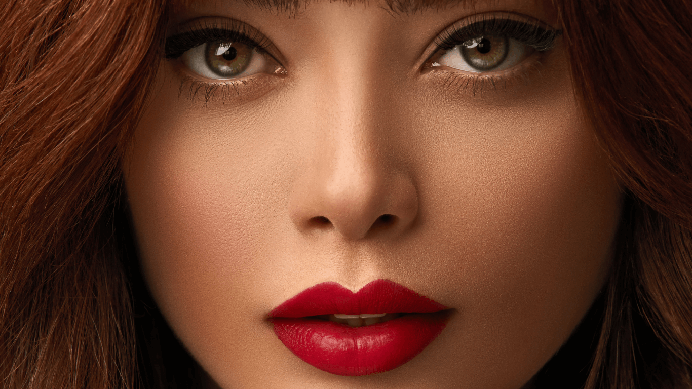 Black Lip Liner with Red Lipstick