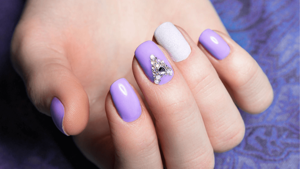 White and Purple Nails