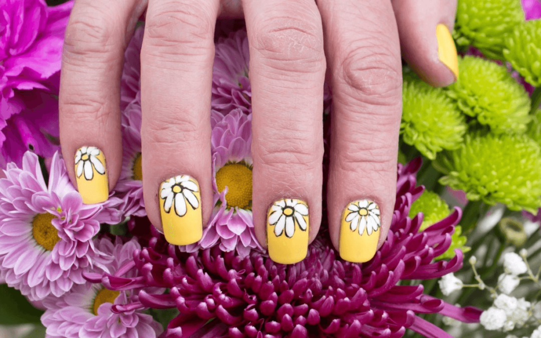 Yellow and White Nails