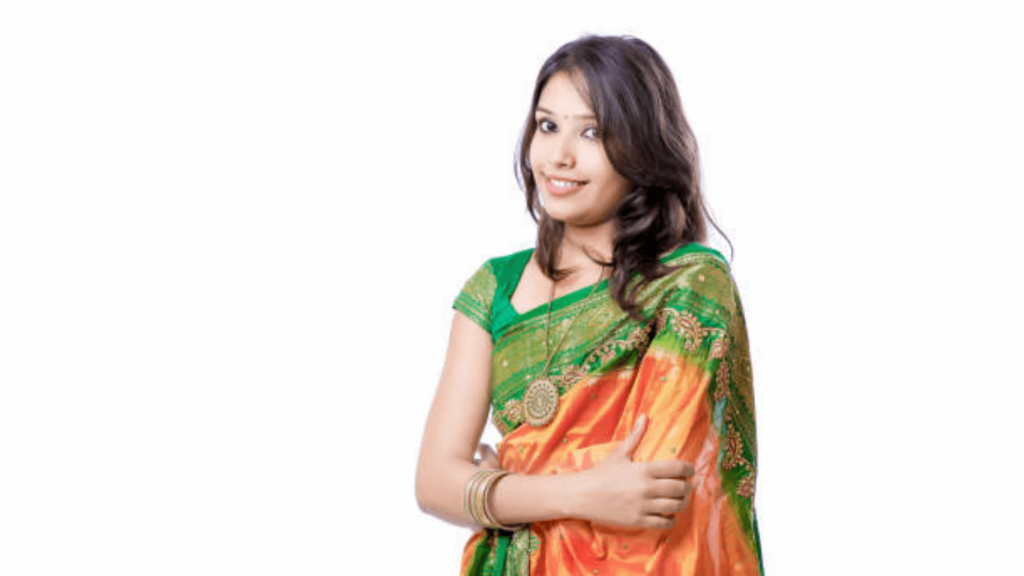 Green Pink Saree Makeup Look