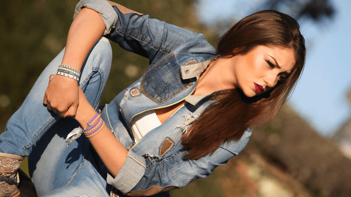 Makeup and Faded Blue Jeans