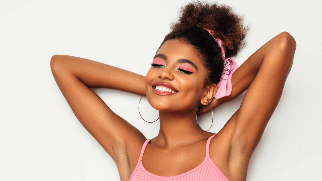 Natural Pink Makeup Look for Black Girls