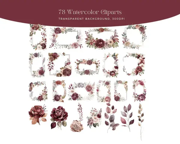 73 Dusty Rose and Burgundy Flowers - Image 4