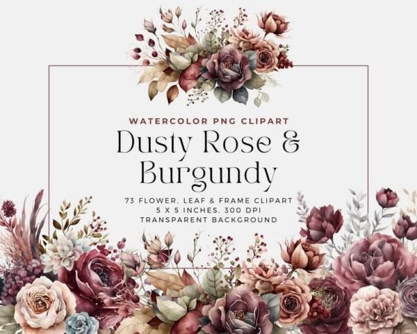 73 Dusty Rose and Burgundy Flowers - Image 8