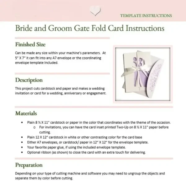 Bride and Groom Wedding Gate Fold Card - Image 8