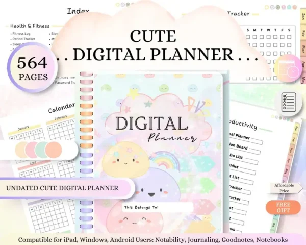 Cute Undated Digital Planner