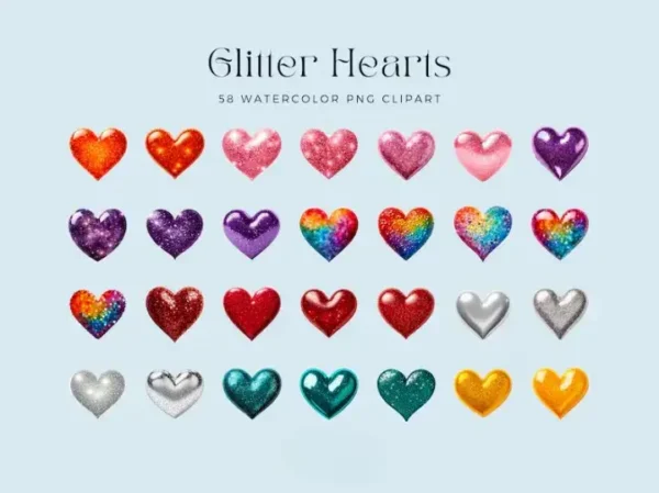 Glitter Heart Faux Glitter Applique - Image 4
