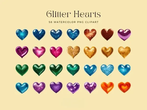 Glitter Heart Faux Glitter Applique - Image 3