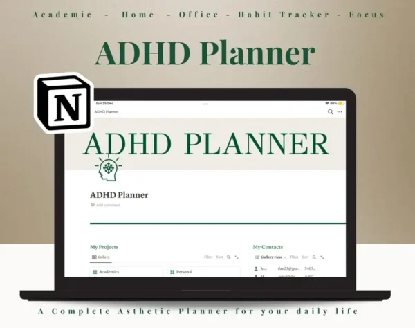 Notion Adhd Digital Planner