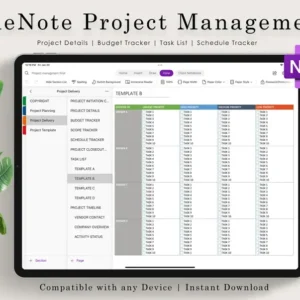 Onenote Digital Project Planner