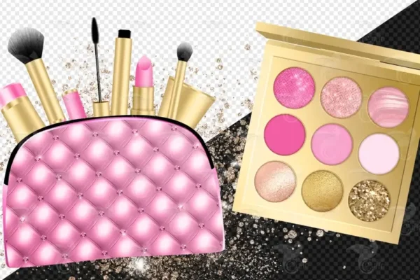 Pink and Gold Cosmetics Clip Art - Image 4