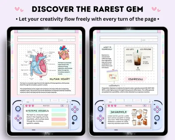 Portrait Digital Student Notebook with Tabs