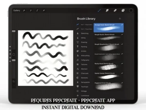 Procreate Rough Sketch Brush Set - Image 3