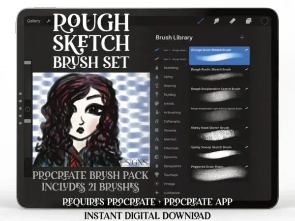 Procreate Rough Sketch Brush Set