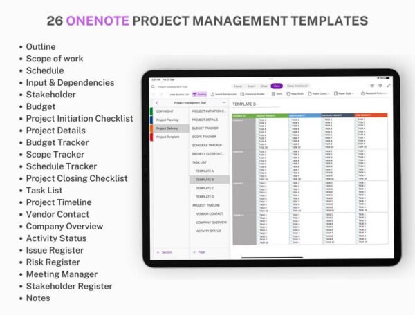 Onenote Digital Project Planner - Image 8