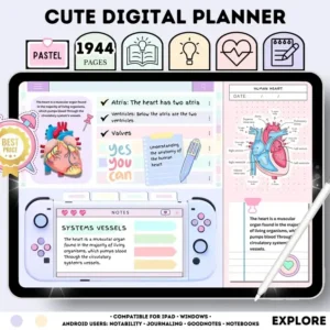 Undated Kawaii Daily Digital Planner