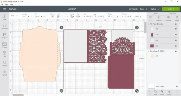 Wedding Invitation Tri Fold Pocket Envelope Gate Fold Card - Image 5