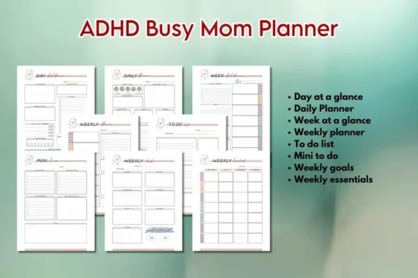 ADHD Busy Mom Planner Canva Template - Image 3