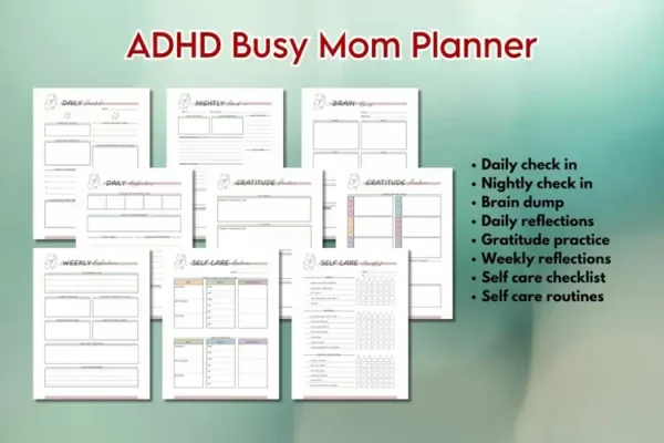ADHD Busy Mom Planner Canva Template - Image 4
