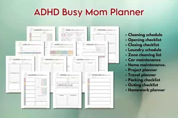 ADHD Busy Mom Planner Canva Template - Image 7