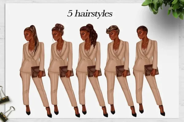African American Girl Boss Clipart - Image 4