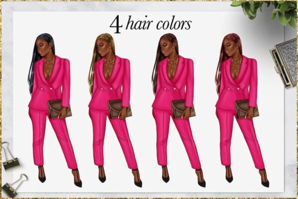 African American Girl Clipart - Image 3