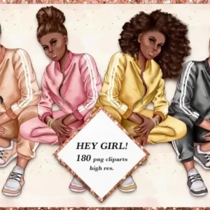 Afro American Fashion Girl Clip Art