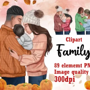 Autumn Family Clipart