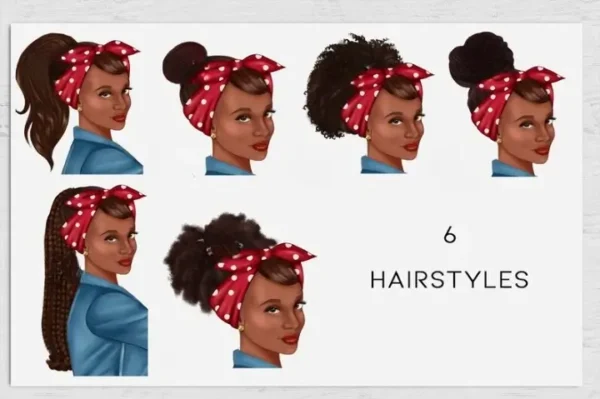 Black Girl Fashion Illustration Clip Art - Image 3