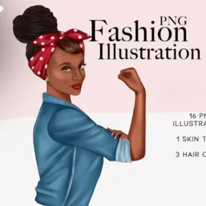 Black Girl Fashion Illustration Clip Art