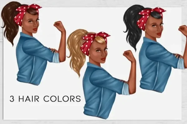 Black Girl Fashion Illustration Clip Art - Image 2