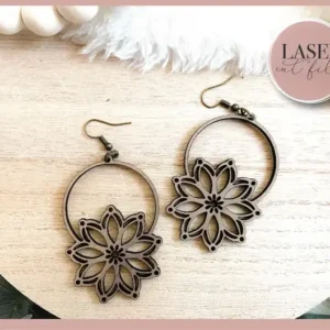 Boho Floral Laser Earrings svg