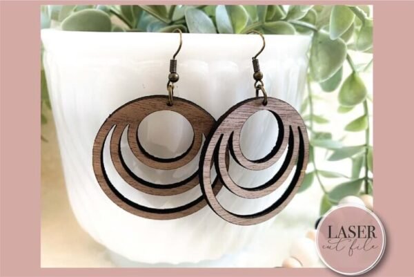 Wood Glowforge Laser Earrings - Image 3
