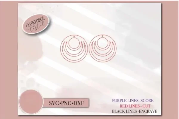 Wood Glowforge Laser Earrings - Image 2