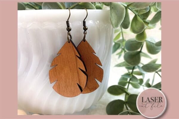 Leaf Laser Earrings - Image 3