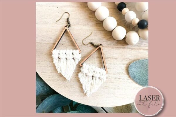 Boho Macrame Laser Earrings - Image 2