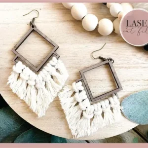 Boho Macrame Laser Earrings svg