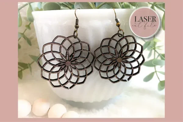 Boho Mandala Laser Earrings svg - Image 3
