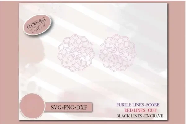 Boho Mandala Laser Earrings svg - Image 2