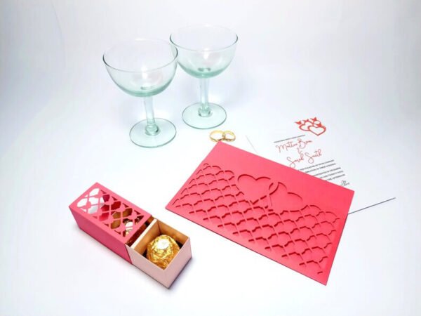 Heart Lace Wedding Pocket Envelope Invitation - Image 3