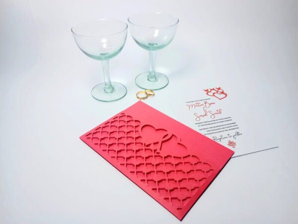 Heart Lace Wedding Pocket Envelope Invitation - Image 4