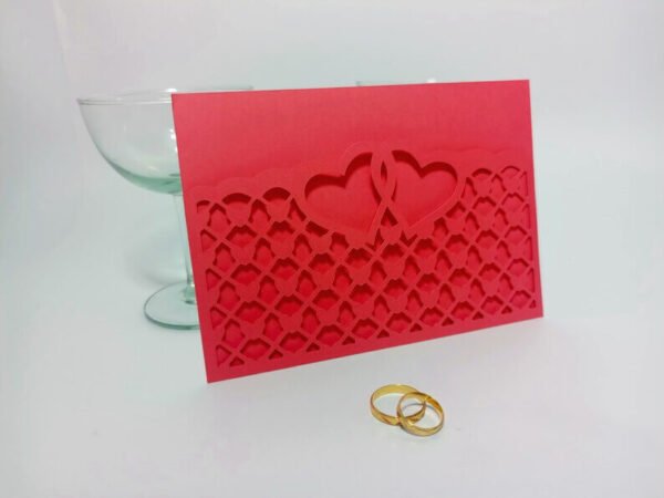 Heart Lace Wedding Pocket Envelope Invitation - Image 6