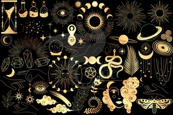 Celestial Gold Mystic Clip Art - Image 2