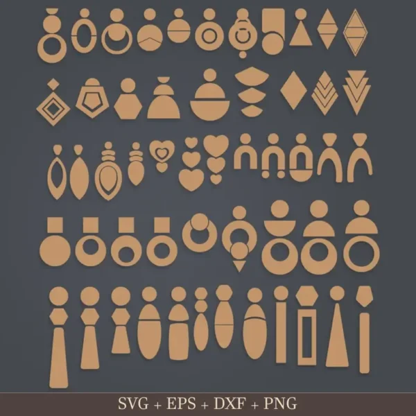 Compound Wooden Earrings svg Bundle - Image 3