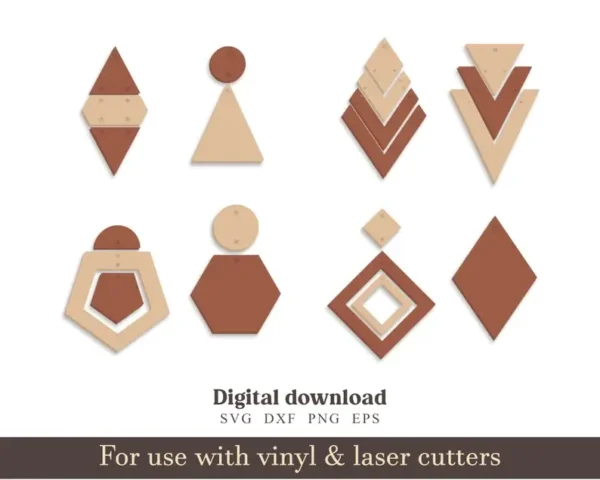 Compound Wooden Earrings svg Bundle - Image 2