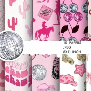 Cowgirl Rodeo Western Digital Paper