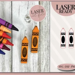 Crayon Earrings Laser Cut