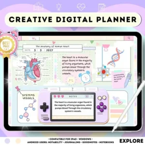 Cute Undated Digital Realistic Planner