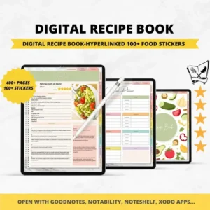 Digital Recipe Notebook & Stickers Bundle