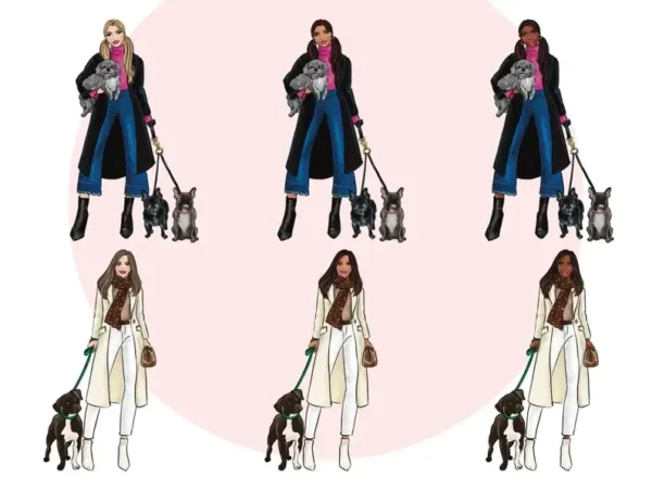 Dog Mom Fashion Illustration Clip Art - Image 2